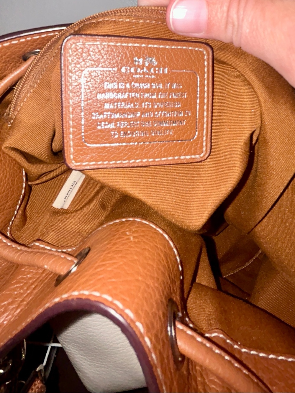 Coach Mickie Drawstring Spectator Bucket Bag.  Pebble Leather, EUC Vintage - Picture 12 of 12